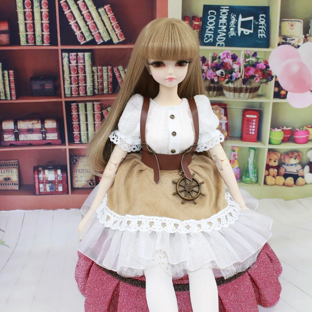 DBS 1/4 bjd 45 см Кукольное платье белая рубашка пояс Кружевной Костюм принцессы