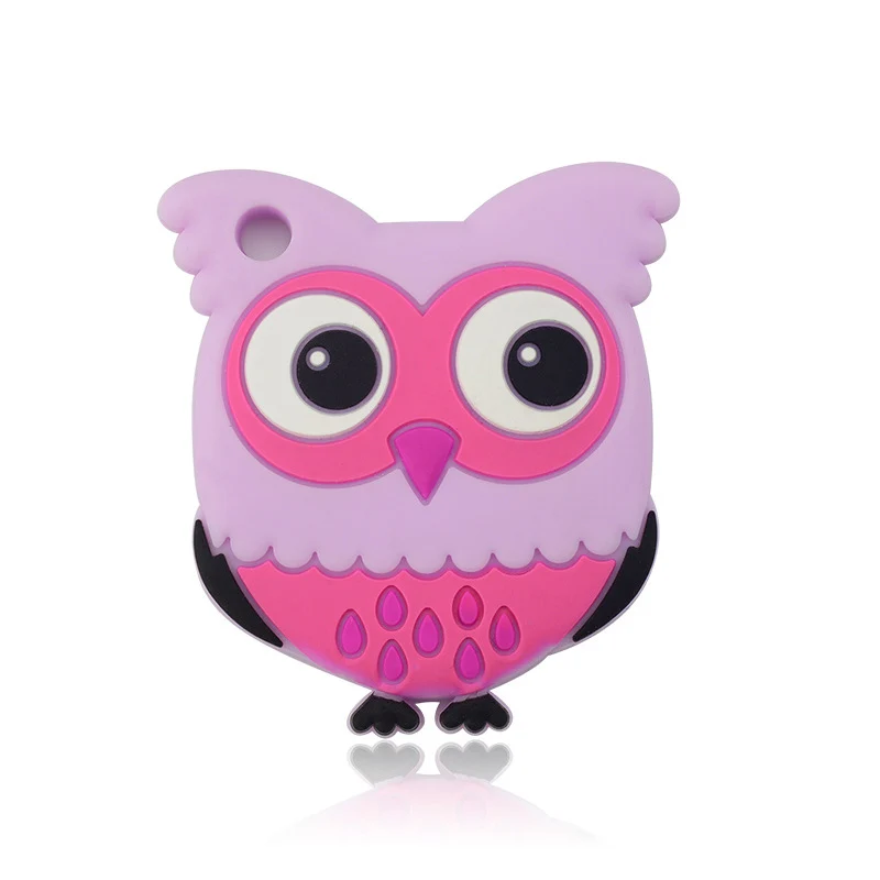 owl 1 1 шт., аниамл, силиконовый прорезыватель, игрушки, ожерелье, Аксессуары для младенцев, силикон для жевания, бусины, панда, единорог, коала, сделай сам, Детские Прорезыватели, BPA бесплатно - Цвет: owl 1