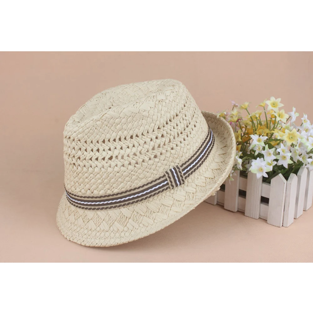Parent-child Beach Crochet Fashion Sunproof Braided Raffia Jazz Cap Holiday Unisex Foldable Travel Summer Straw Hat Wide Brim | Аксессуары