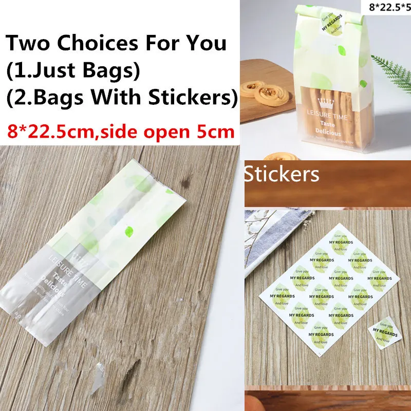 8x22.5cm YellowGreen LBSISI Life 100 шт. Сумочка для конфет сумки для печенья самостоятельно стоящая Рождественская вечеринка машина для украшения упаковки пищевых продуктов - Цвет: 8x22.5cm YellowGreen