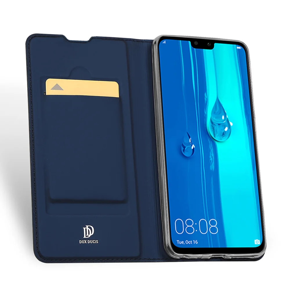 DUX DUCIS Чехол-книжка из искусственной кожи для Huawei Y9 2019 роскошный сатиновый