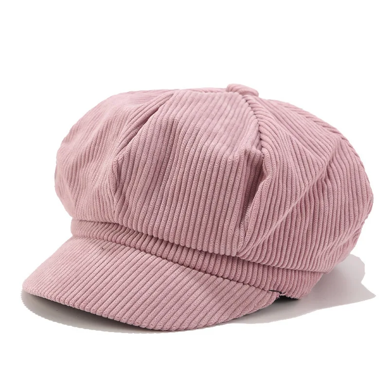 Хлопоковый берет, шляпа, женская шапка Newsboy, берет Baker cap, 90 девочек, береты с козырьком, элегантный однотонный берет, Женская восьмиугольная шапка