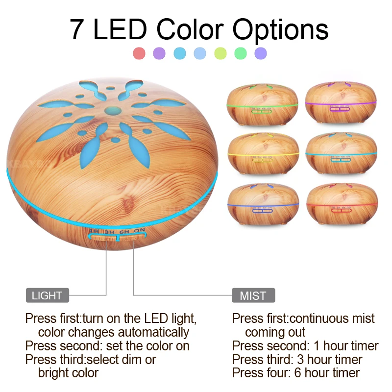 550 мл увлажнитель воздуха арома диффузор эфирного масла древесное зерно