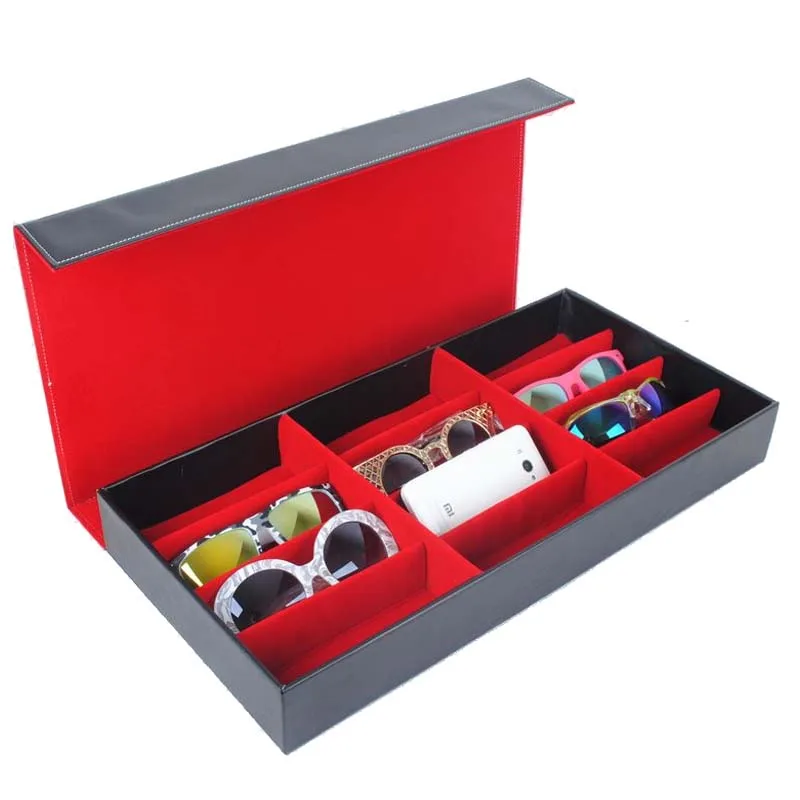 Бесплатная доставка высококачественные кожаные очки Mordoa 12 ячеек коробка для