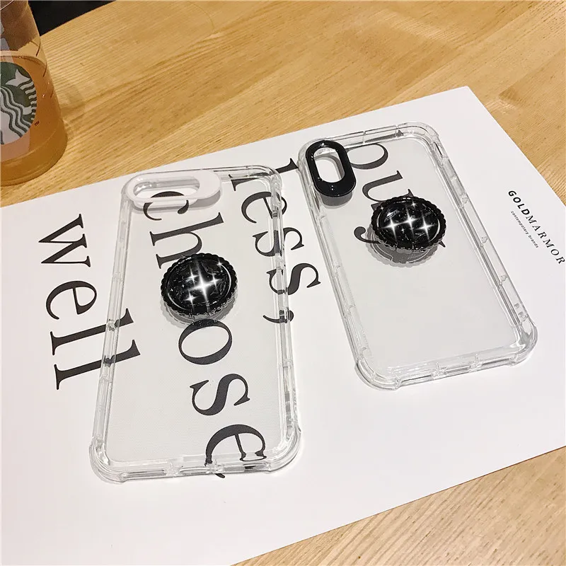 Роскошный мягкий чехол с 3D бриллиантами для iPhone 6 6S 7 8 plus X XR XS MAX прозрачный из ТПУ