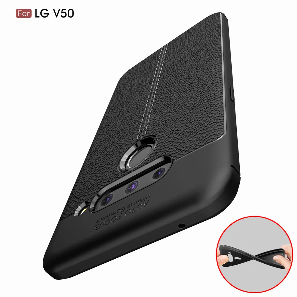 Lichee Texture Soft Silicone 6.1For LG G8 V50 Case For Thinq 5G Cell Phone Back Cover |