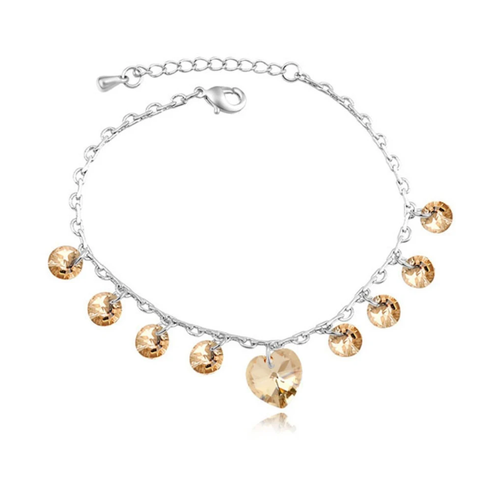 2019 новые очаровательные классические сердце браслет с кристаллами от SWAROVSKI на