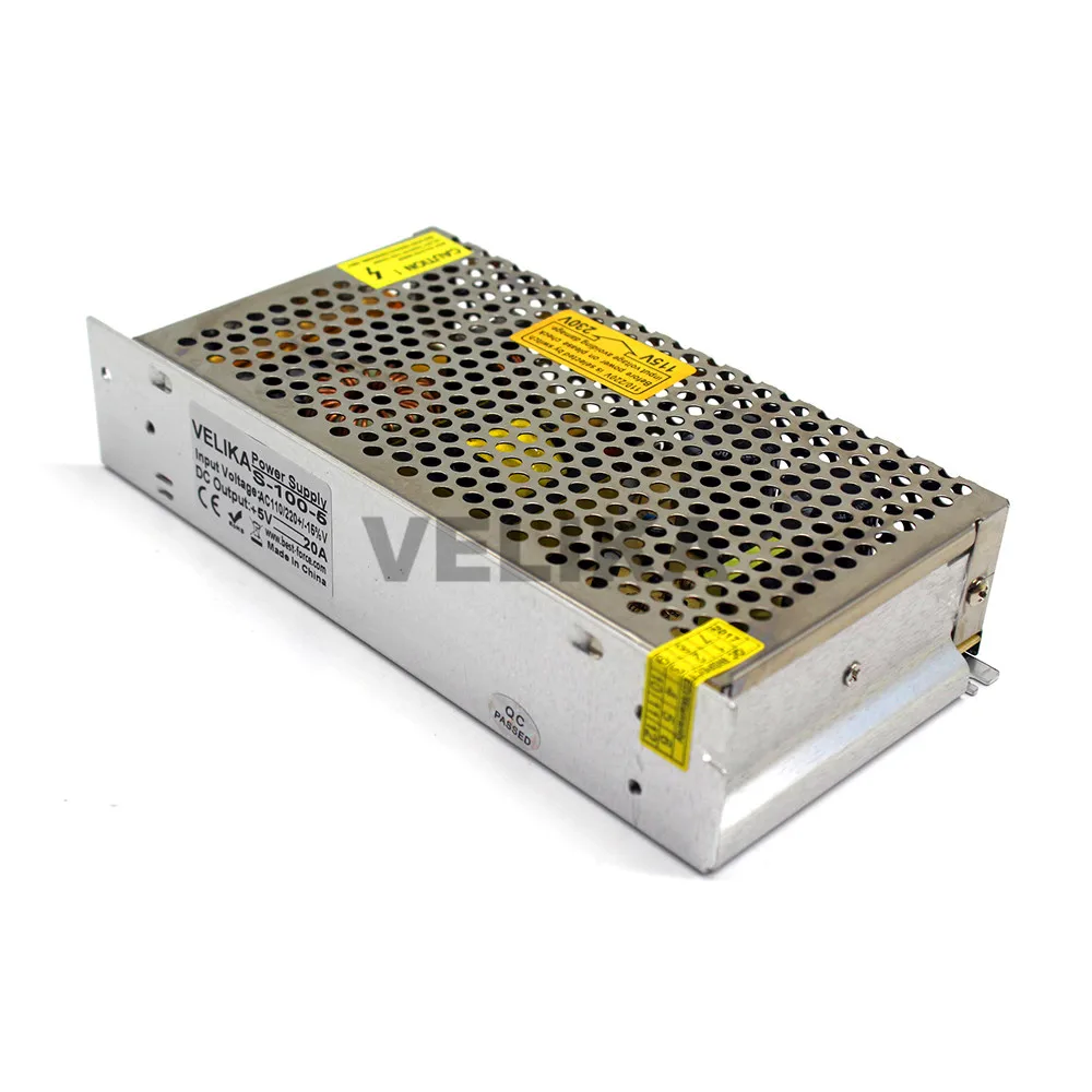Одиночный выход DC5V импульсный источник питания 20A 100 Вт AC DC 5 в SMPS для светодиодных