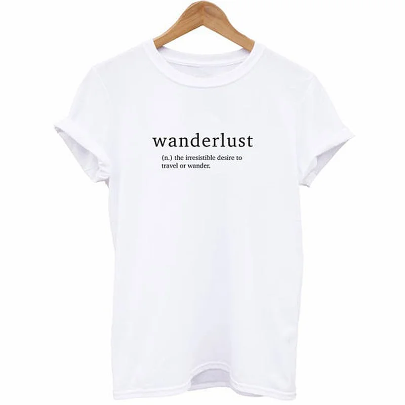 Женская футболка Wanderlust Definition рубашка туристическая одежда для путешествий