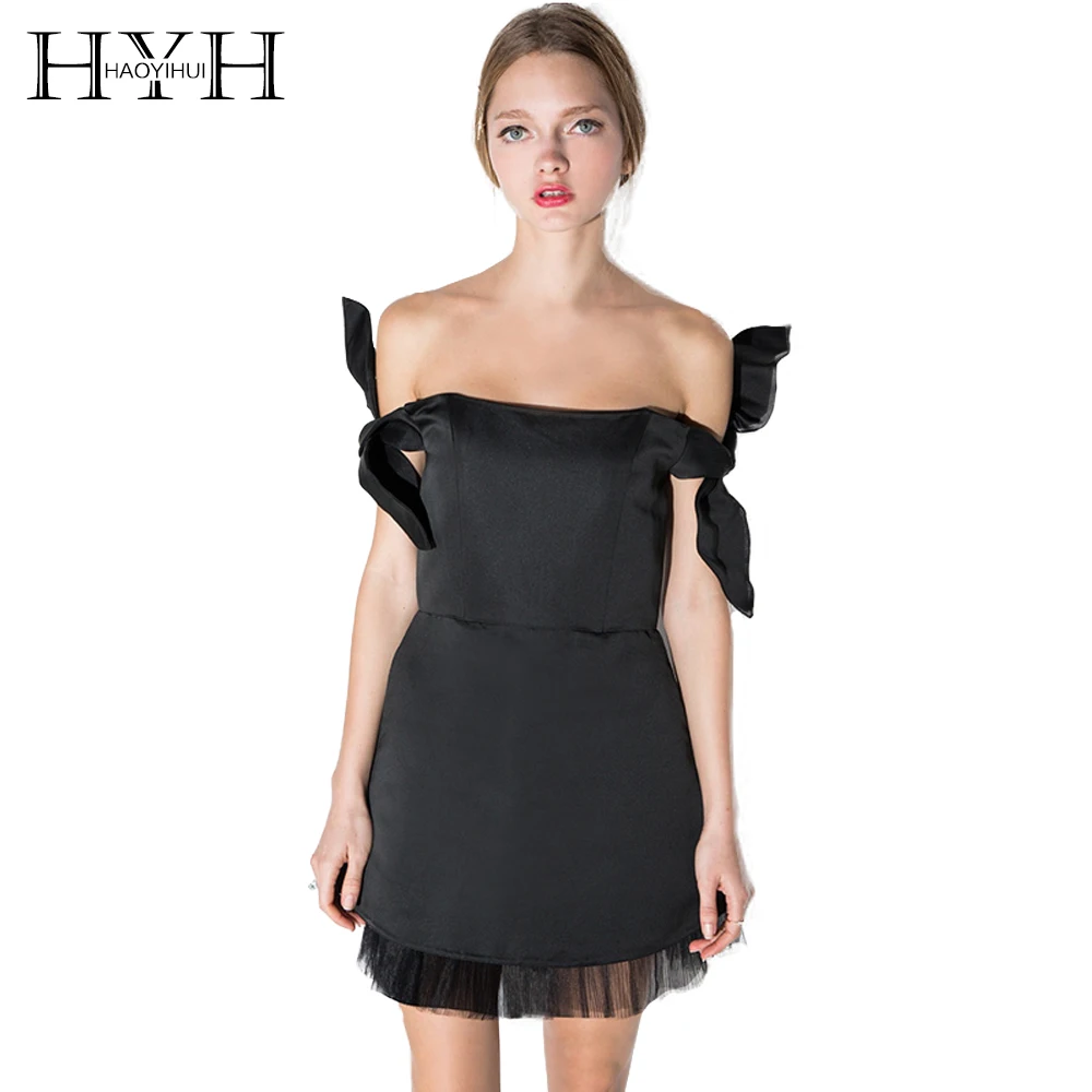 HYH HAOYIHUI/модное осеннее женское мини платье сексуальное кружевное с оборками и