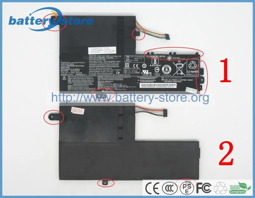 Бесплатная доставка 35 Вт Подлинная батарея L15C2PB1 5B10K84491 для Lenovo Yoga 510-14ISK (80S700EGMH) LENOVO