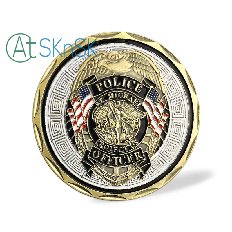 Акция полицейский святость Святого Майкла покровитель полиции монеты 3D