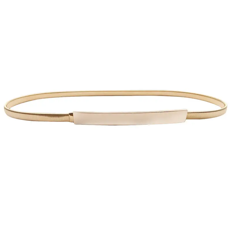 Gold 67cm Женский модный эластичный тонкий пояс с золотыми листьями, 2 стиля - Цвет: Gold 67cm