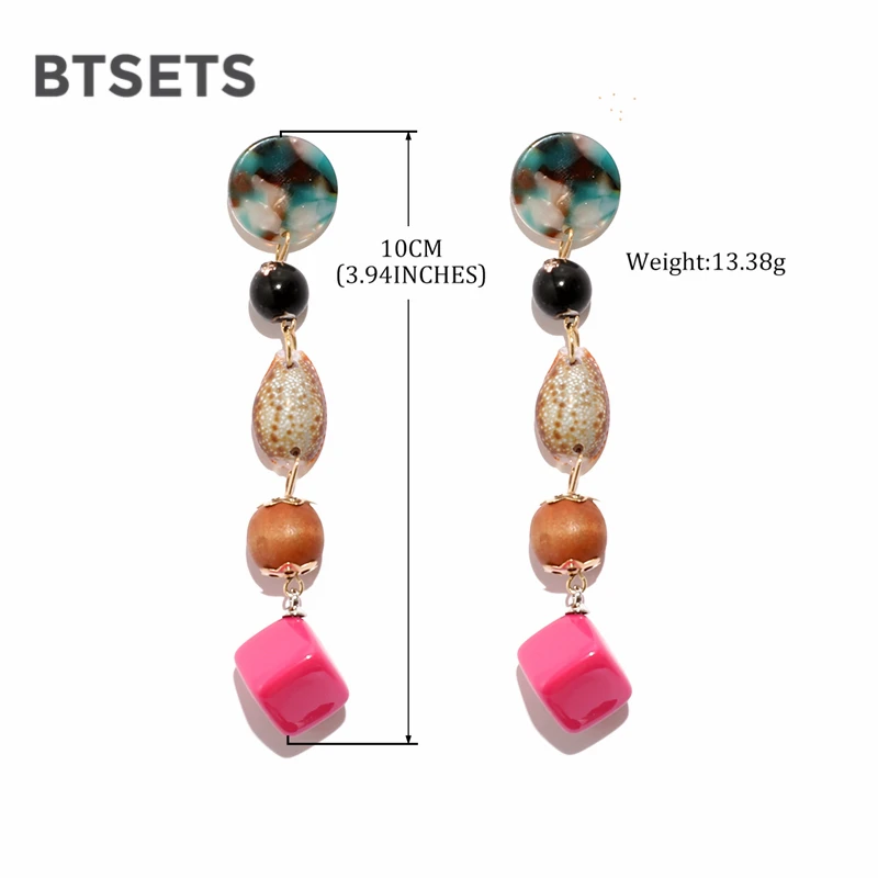 BTSETS серьги-капли для женщин 2019 модные серьги длинные свадьбы Висячие Подвески