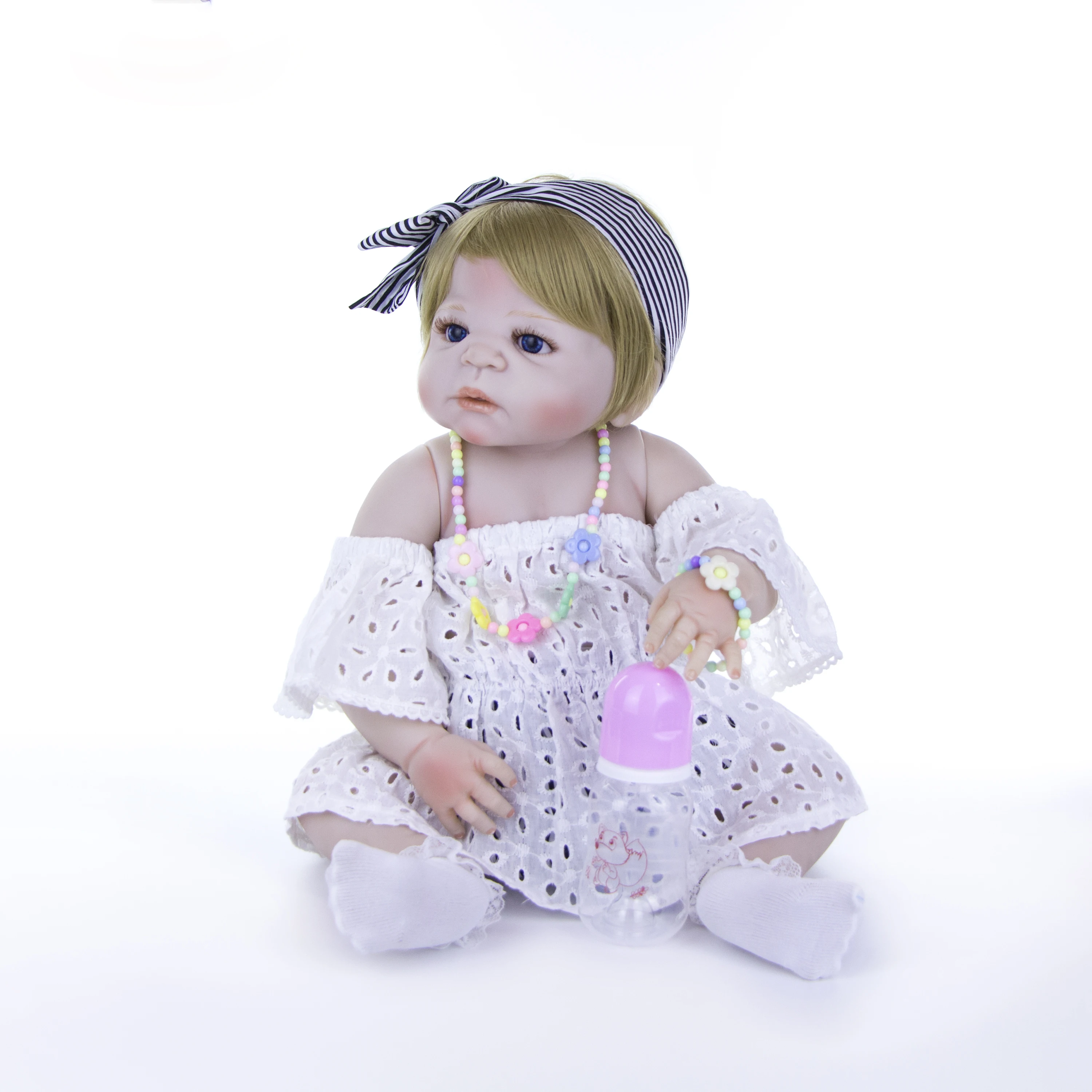 KEIUMI милый 23 дюймов 57 см Reborn baby girl полный силиконовый корпус куклы реалистичные