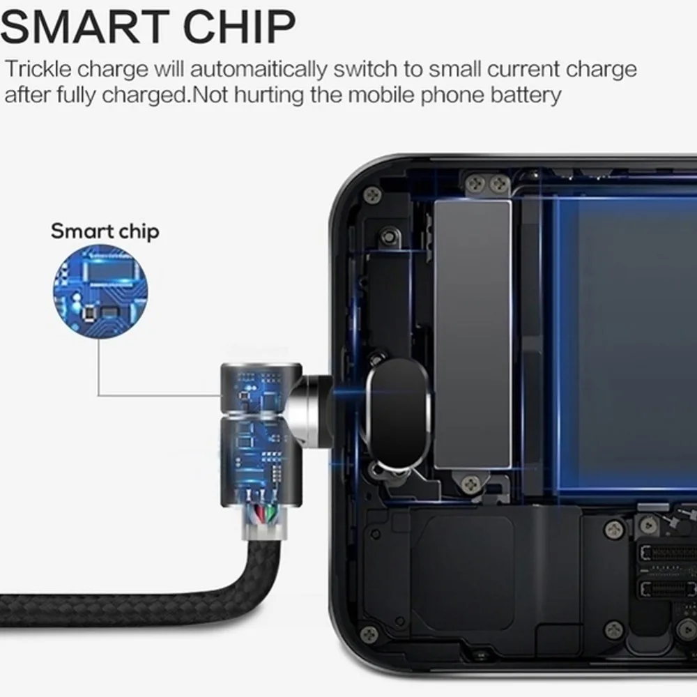 Buyincoins (1 м) 90 градусов угол Магнитный разъем зарядный кабель Micro usb type C