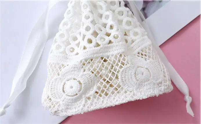 Белый круг нижней ткани шнурок волна кружева мешок для DIY разное сумка для рукодельных принадлежностей подарок Свадебная сумка для конфет вечерние сумки декора