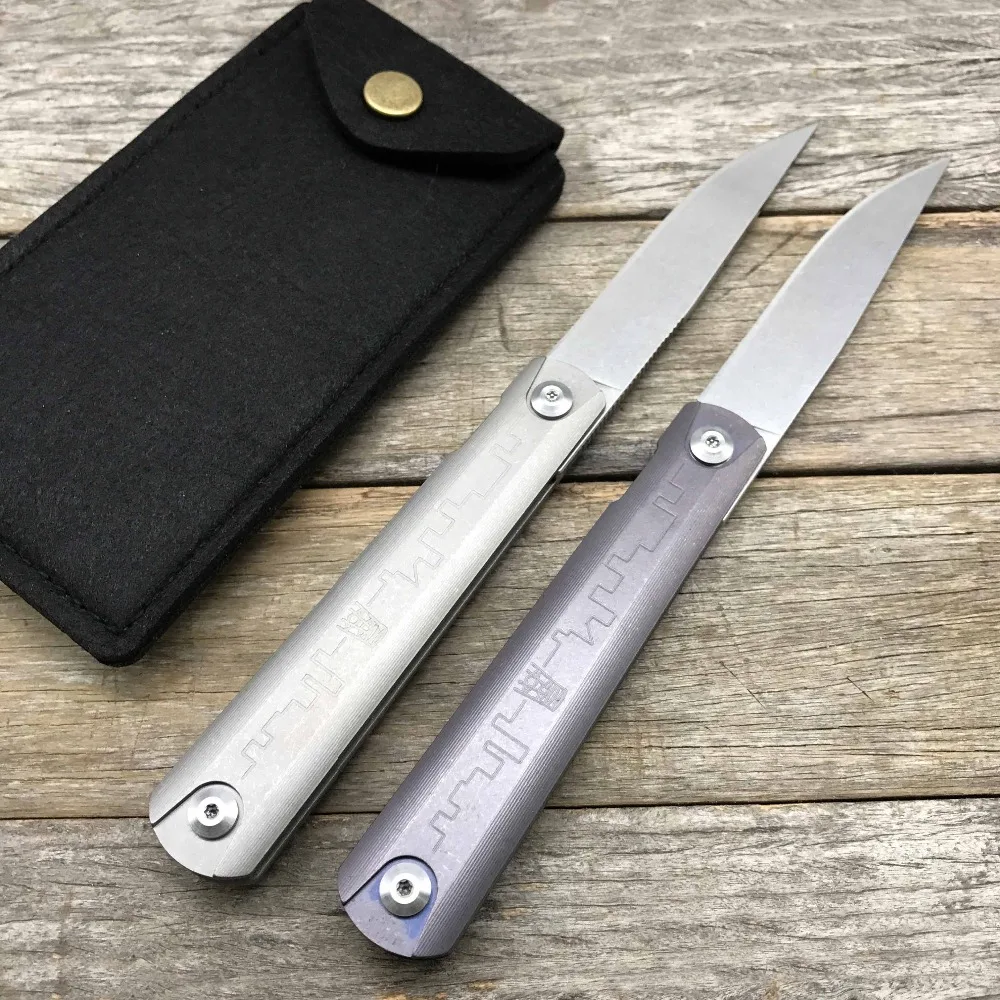 LDT Zebra MS2 Folding Knife S35VN Blade Titanium TC4 Handle Knives Ceramic Ball Bearing Tactical Survival Camping Knife EDC Tool