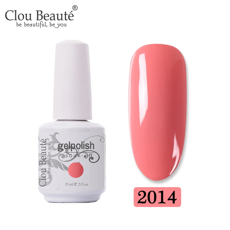 2014 Clou Beaute Gel Nail Polish Top UV LED Gel Nail Art Varnish Hybrid Gel Polish Semi Permanent Vernis Gellak Glitter Gel Lacquer - Цвет: 2014