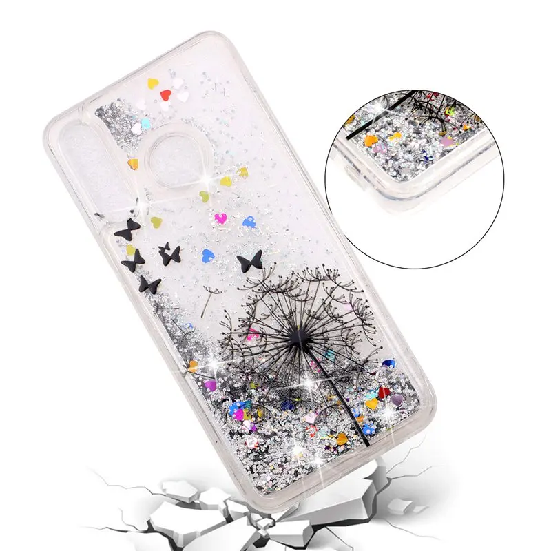 Чехол для huawei P30 Lite ProtectiveShell блеск Shine зыбучие пески течет жидкость противоударный