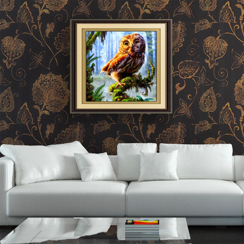 2018 DIY 5D Diamond Painting Cross Stitch Kits Round Embroidery Animal Owl Mosaic Home Decor | Дом и сад