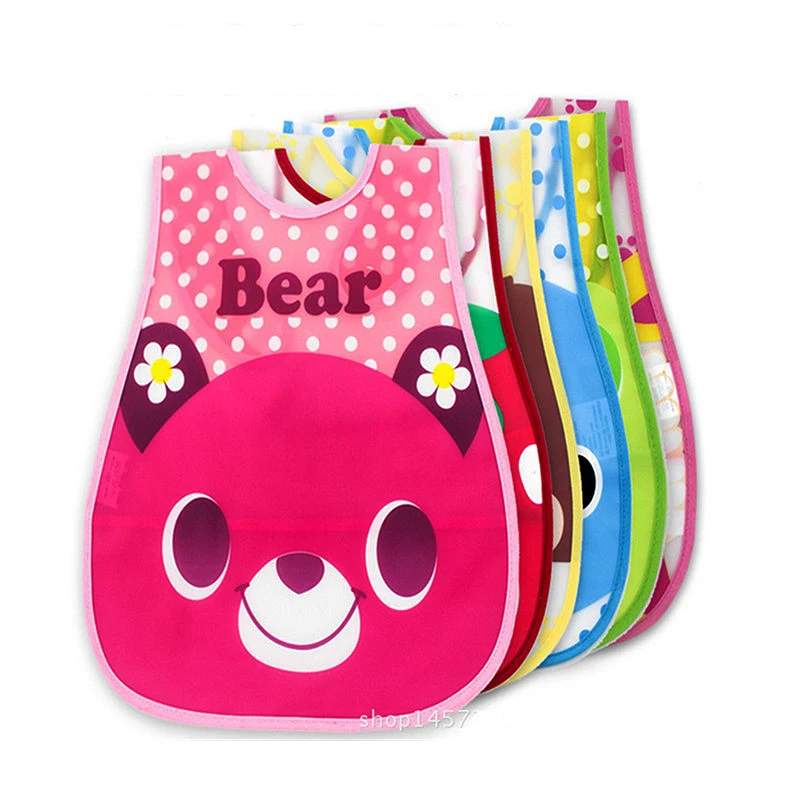 Регулируемые детские слюнявчики из пластика EVA, водонепроницаемые, с обеденным рисунком, детский фартук, аксессуар.