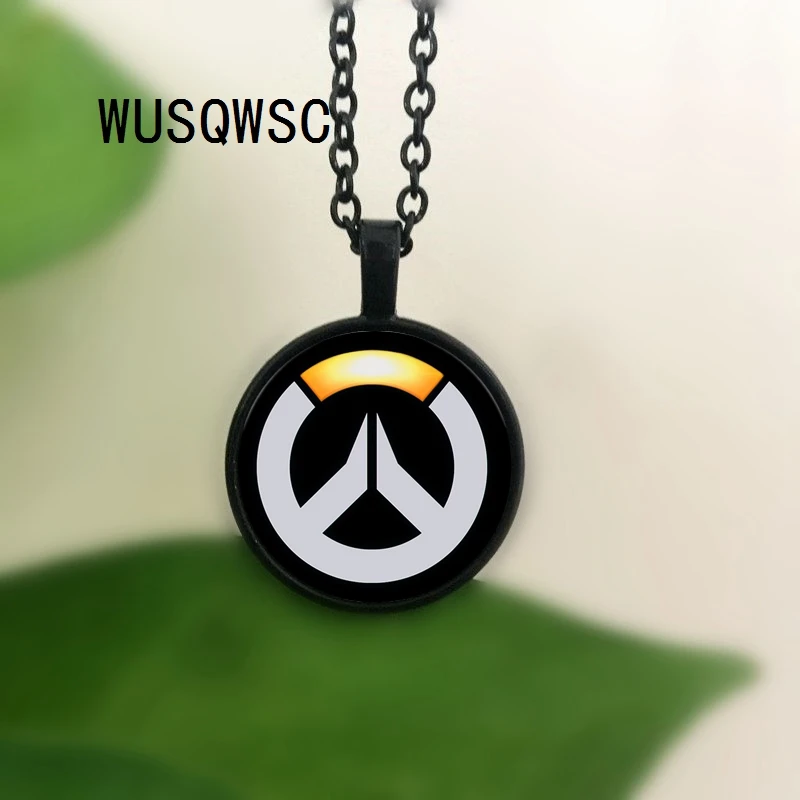 WUSQWSC 2018 поп-игра серии OW цепи ожерелье логотип Overwatch с угрюмой жнец стекло