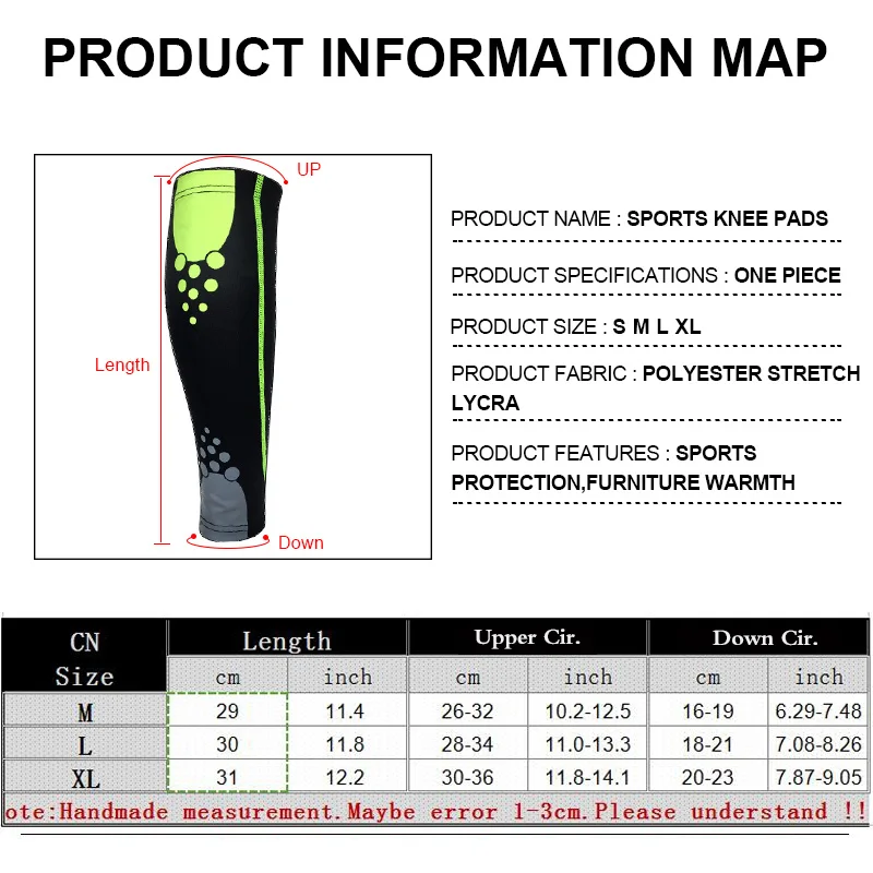 Дышащие Футбол Баскетбол Бег до середины икры компрессионный рукав ногу