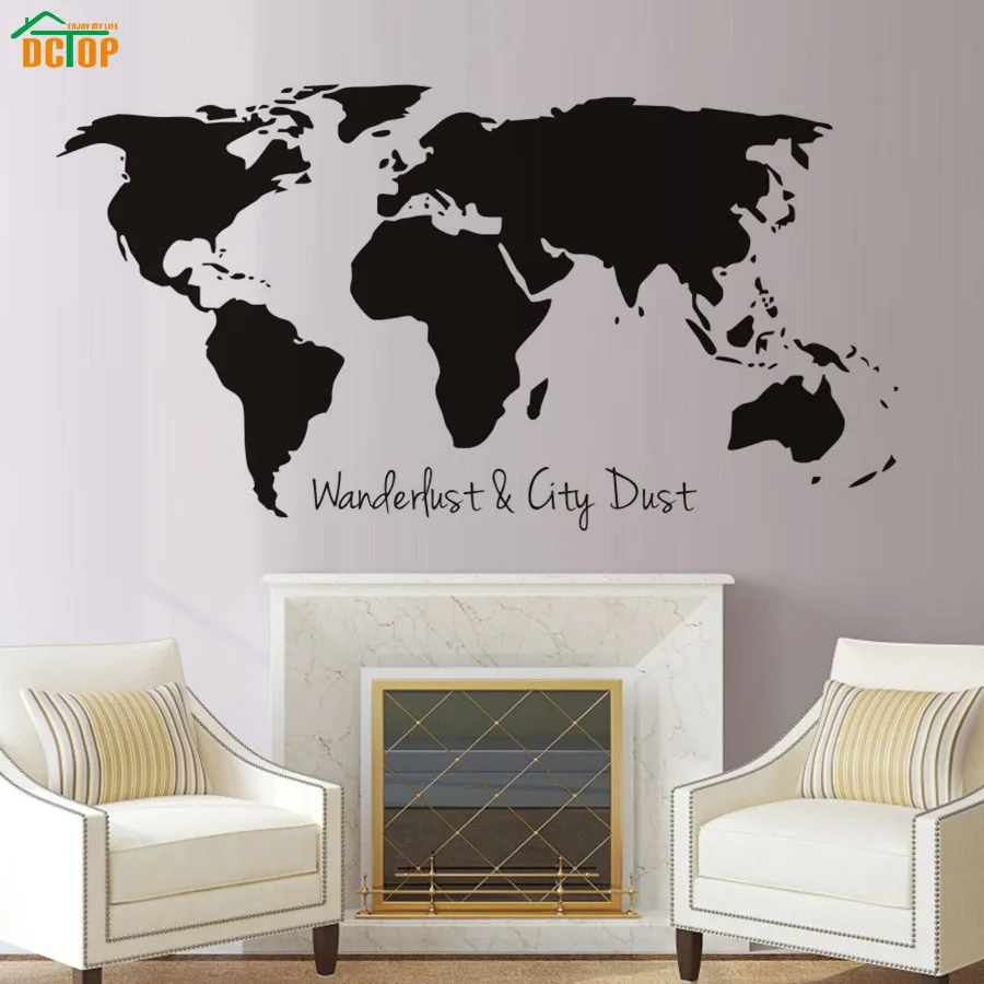 DCTOP City Dust World Map Настенная Наклейка для детей гостиной спальни дома декоративный