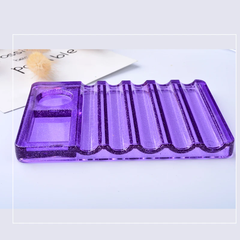 1Pcs 5 Grids Crystal Nail Art Brush Carrier Rack UV Gel Brushes Pen Rest Holder For Makeup Display Stand Accessories Tools | Красота и