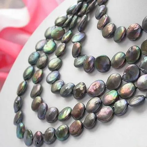 Fashion Pearl Jewellery 100inches Long 14mm Black Coin Freshwater Necklace Perfect Women Chirstmas Gift | Украшения и аксессуары