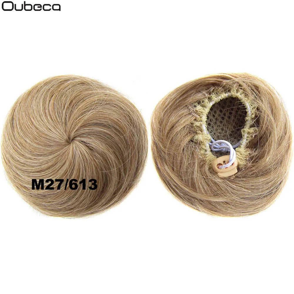 M27-613 Oubeca синтетический шнурок волос булочка прямые короткие волосы булочки Dount шиньон Updo покрытие конский хвост расширения для женщин - Цвет: M27-613