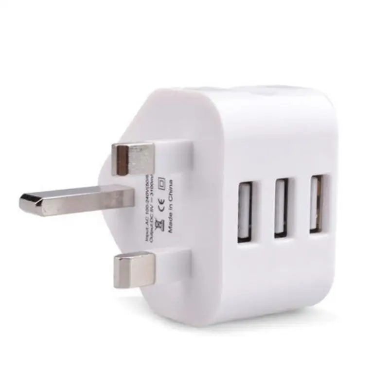 Jeebel UK USB зарядное устройство 2.1A сетевой настенный 3 контактный разъем адаптер с usb