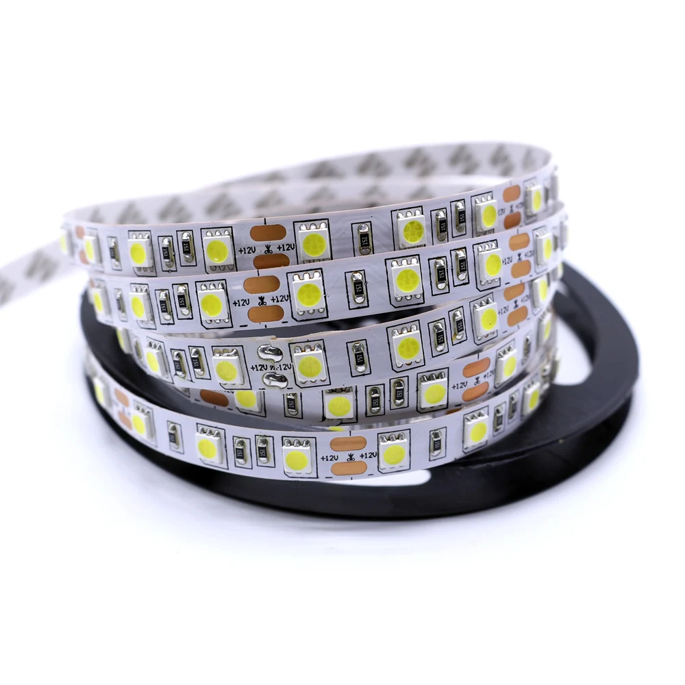 СВЕТОДИОДНАЯ лента SMD 5050 5 м одноцветная Гибкая Диодная 2A DC12V адаптер питания