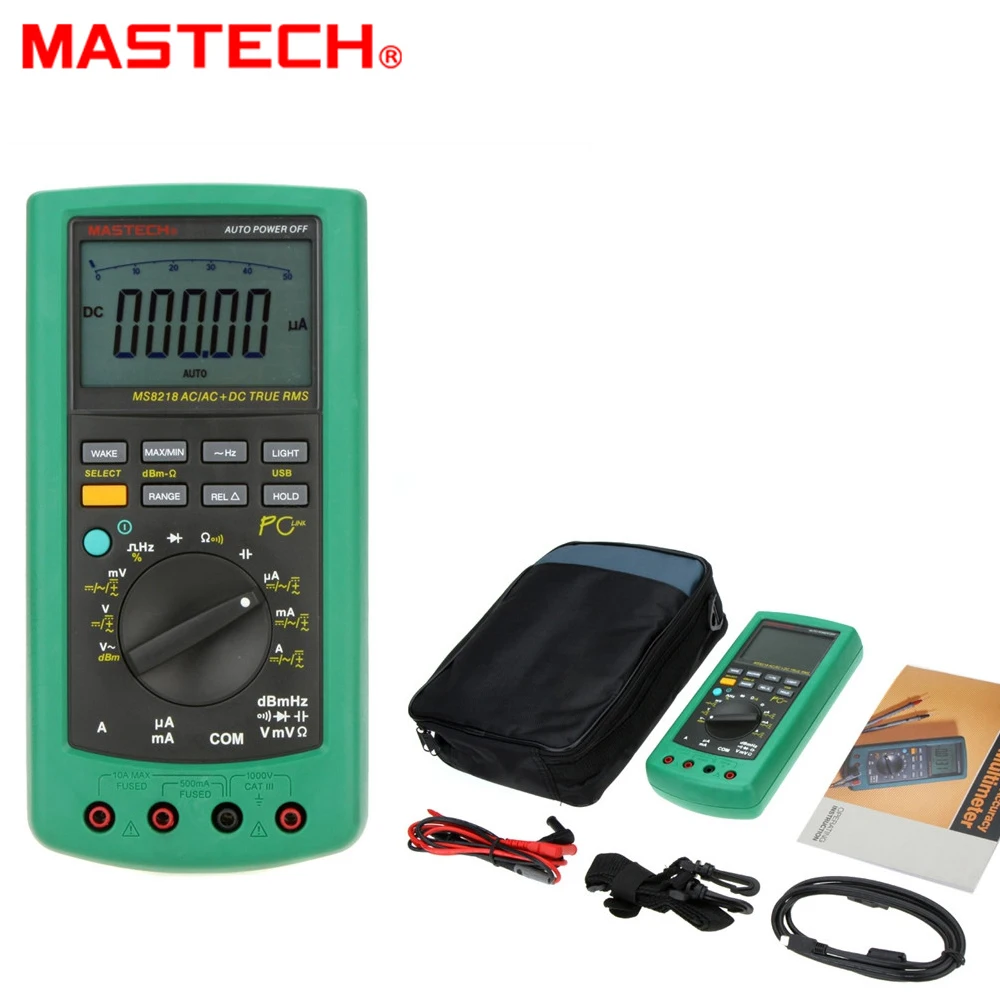 

MASTECH MS8218 Digital Auto Range Multimeter True RMS DMM Voltmeter Ammeter Electrical Test Multimeter with w/RS232 Interface