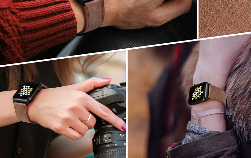 MAIKES аксессуары для часов из натуральной кожи для Apple Watch band 44 мм 42 мм и Apple watch band 40 мм 38 мм iwatch Series 4-1 ремешок