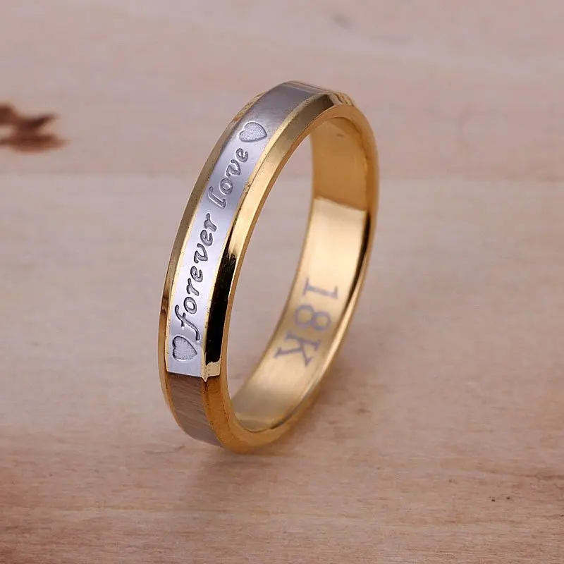 2017 promotion trendy anillos women r096 925 silver ms. forever love fashion golden couples ring female accessories gifts | Украшения и