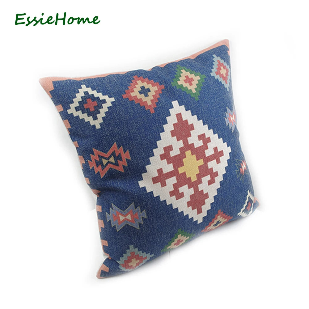 Силиконовая наволочка для подушки ESSIE HOME из хлопка и льна с цифровым принтом в