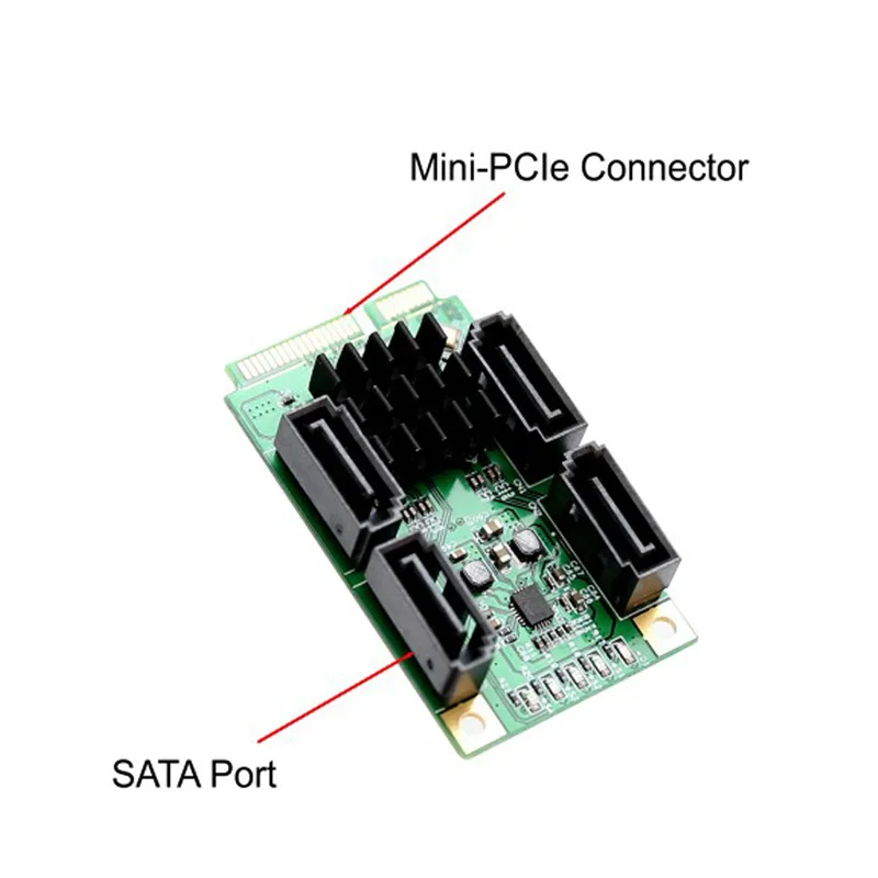 Mini PCI-E SATA 4 порта III 6G PCI Express Marvel 88SE9215 контроллер карты SATA3.0 SSD адаптер карта |