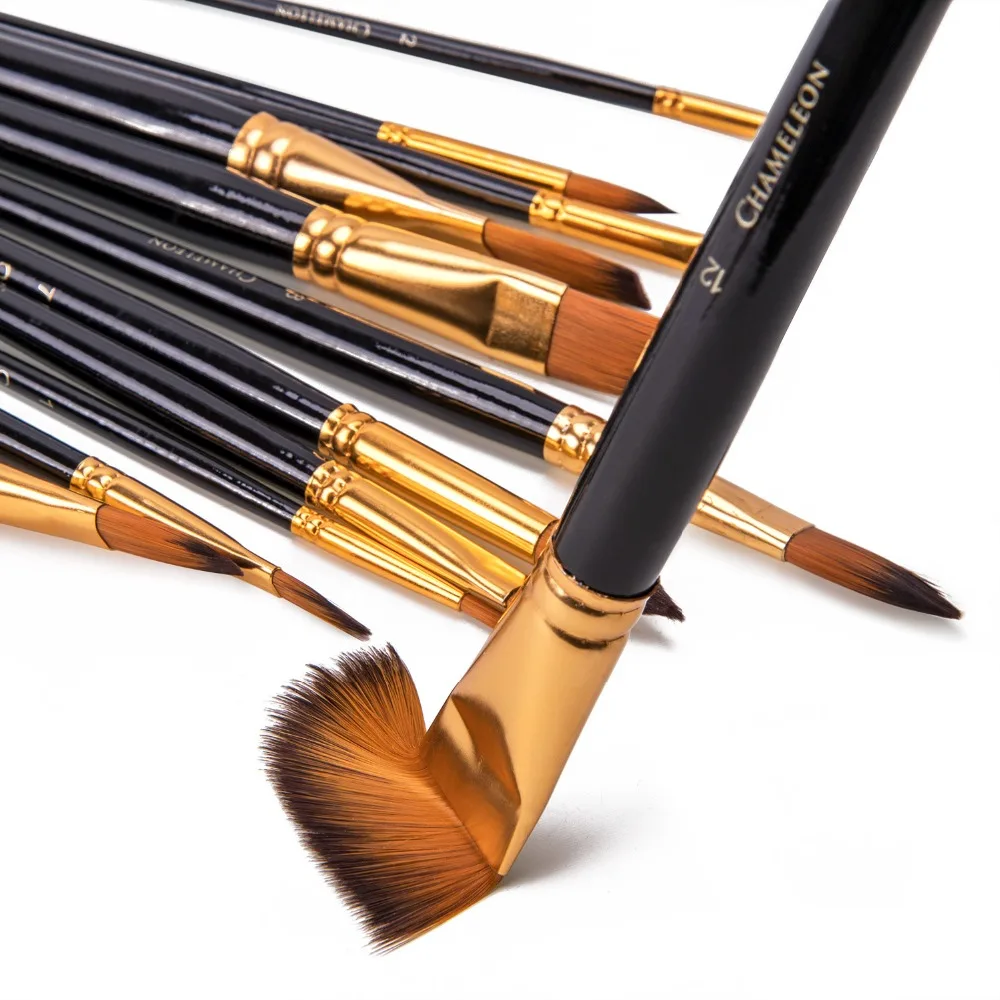 Набор нейлоновых кистей для волос Bianyo набор из 12 рисования маслом и длинной