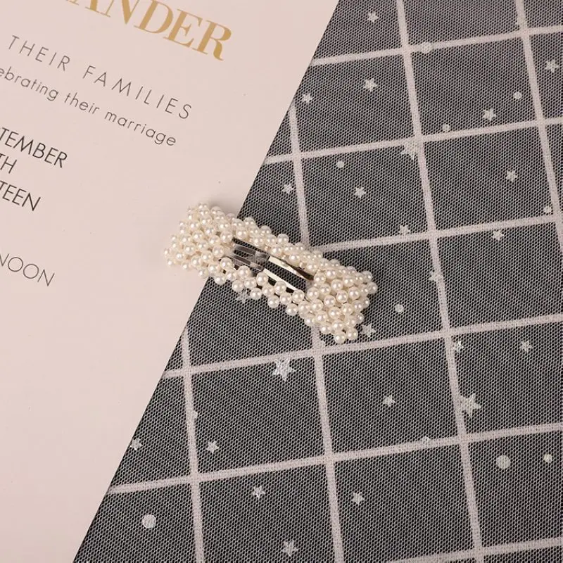Женская заколка для волос с жемчугом элегантная Заколка пряжка в Корейском стиле