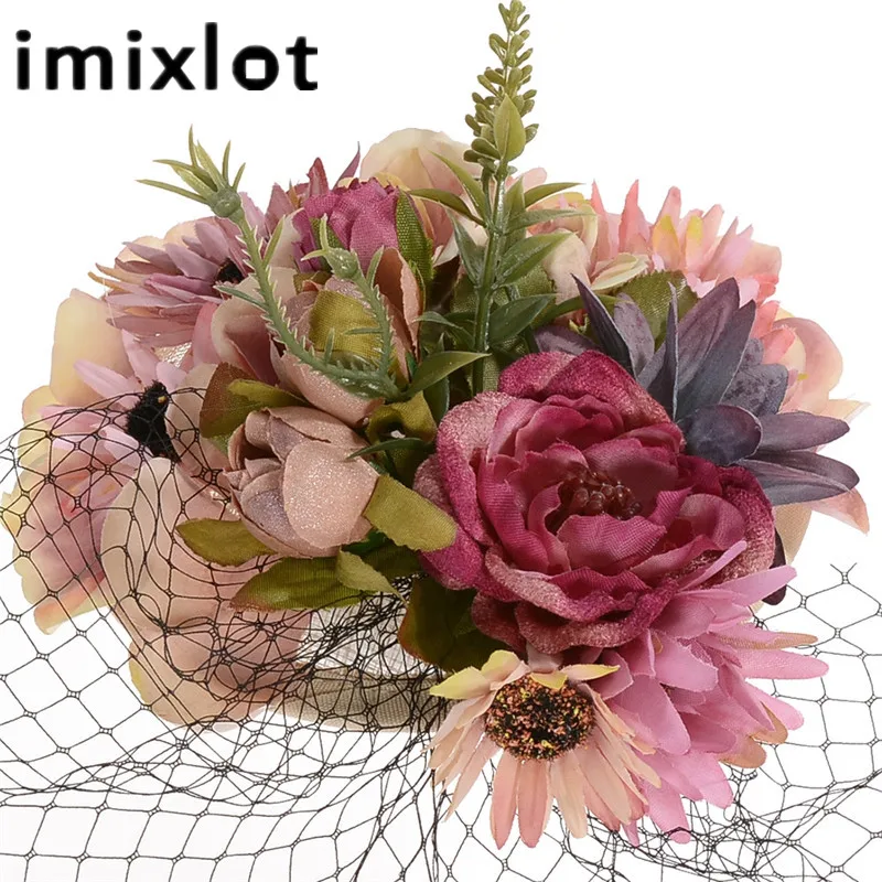 В стиле ретро Шляпка невесты для свадьбы или торжественного случая Головные