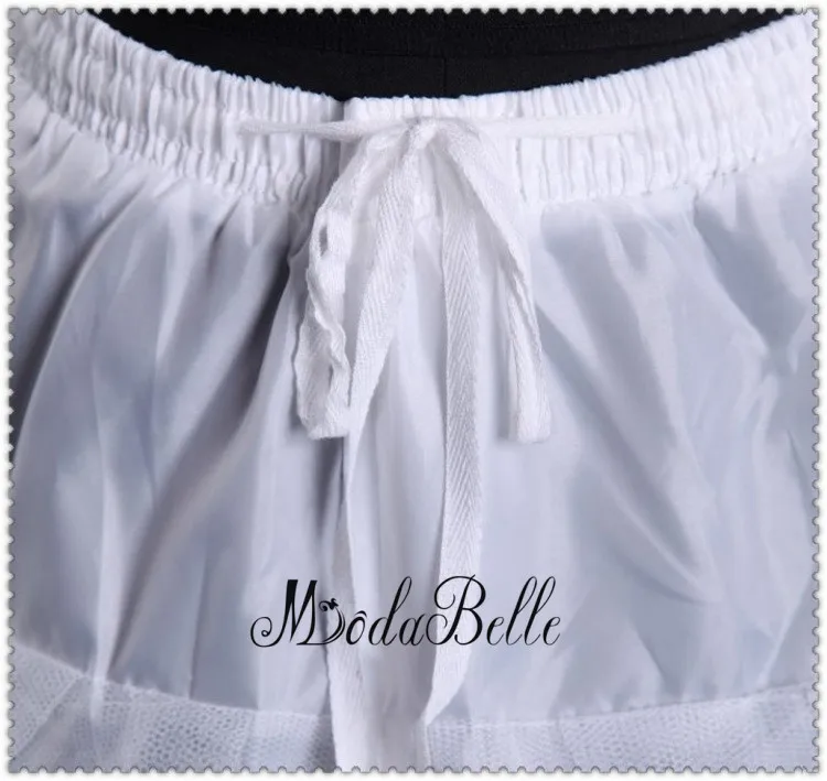 3-layer петтикота кринолайн 2 обруч поезд юбка Jupons де марьяж одеяние высокое