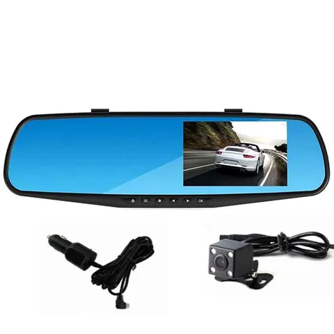 Автомобильный видеорегистратор ADDKEY FHD 1080P, Автомобильное зеркало заднего вида 4,5 дюйма, цифровой видеорегистратор с двумя объективами, Регистрационная видеокамера, видеорегистратор
