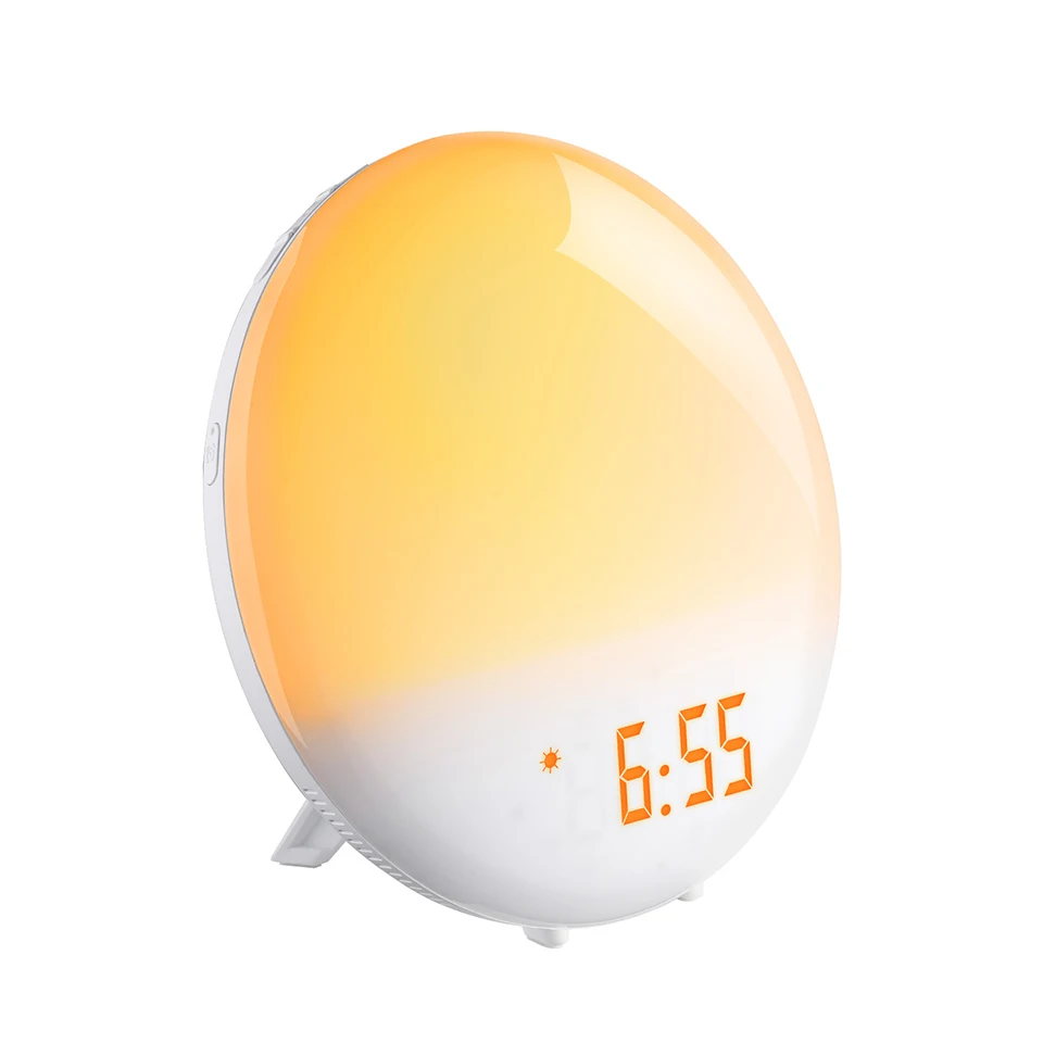 Mpow Led Wake Up будильник с Двойные сигналы FM радио светильник Sunrise Simulation 6 естественных звуков функция повтора и прикроватная лампа