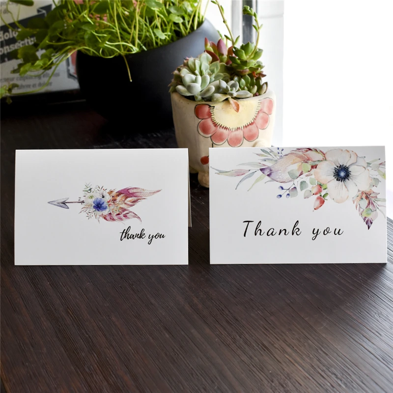 Открытки с пером и надписью Thank You наклейками конверт индивидуальные приглашения