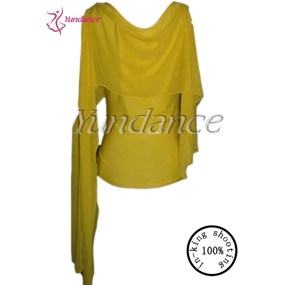 

Yellow Unique Design For New Practice Latin Dance Top For Girls 2016 T-76