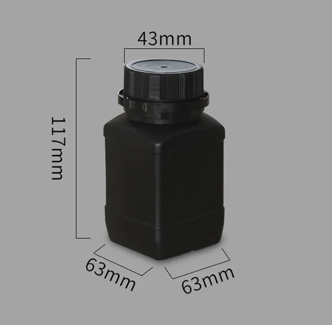 250ML Black 250 мл, 500 мл, 1000 мл HDPE пластиковая бутылка для хранения с широким горлышком с защитной крышкой для вскрытия пищевой материал - Цвет: 250ML Black