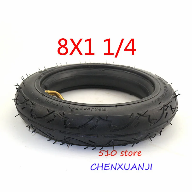8x1 1/4 tyre for Kickscooter Scooter Size Wheel 8&quot Pneumatic rim with bearing Inflated Tube With Aluminium Alloy Hub | Автомобили и