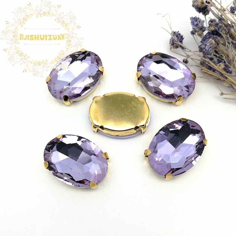 Бесплатная доставка! Хрустальные фиолетовые хрустальные стеклянные овальные